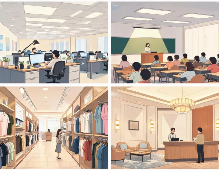 Commercial interior lighting applications